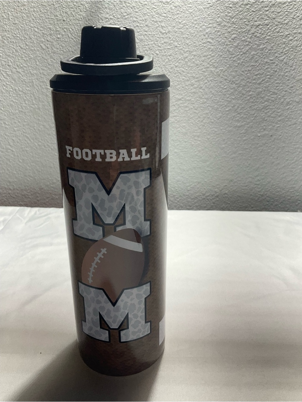 Football-Theme Insulated Travel Bottle - Brown